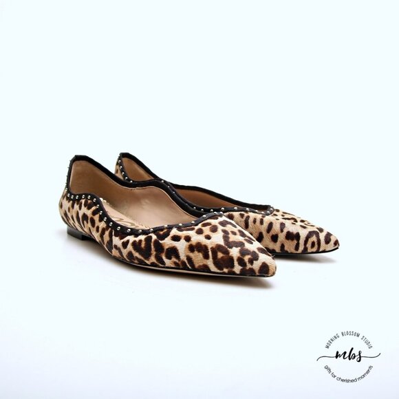 Sam Edelman Rivera Leopard Calf Hair Flats in Brown Women Size 7.5 - Picture 4 of 14